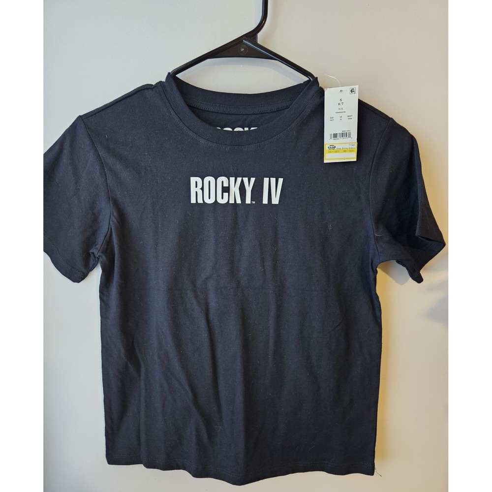Rocky IV Kids T-Shirt‎ Size 6/7 Black NWT Mad Engine Official Movie Tee
